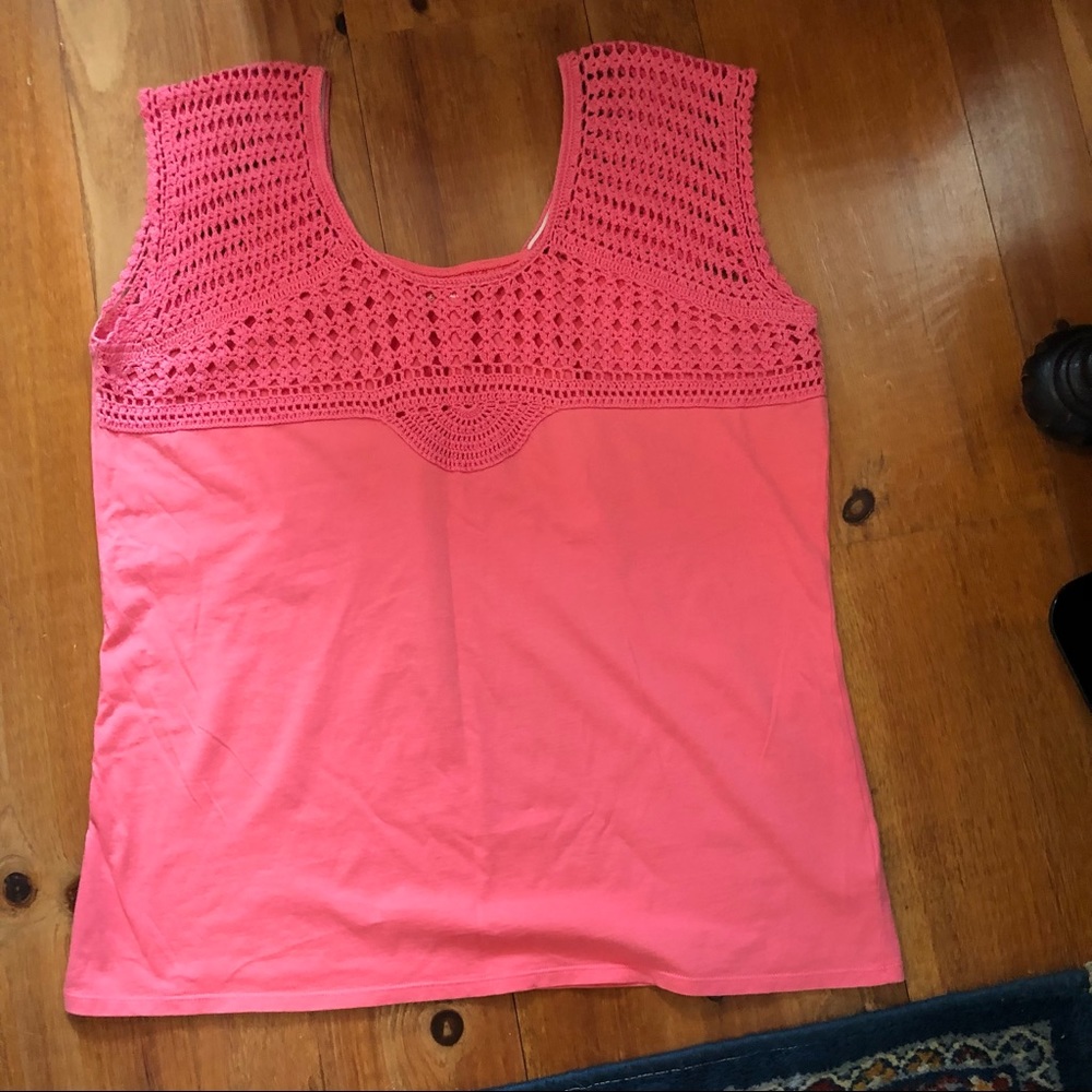 Crochet cotton knit shirt